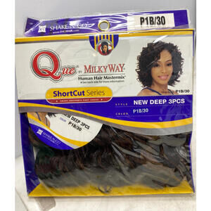 Que Milky Way Shake-N-Go Human Hair 3 piece Mastermix New Deep 1B/30